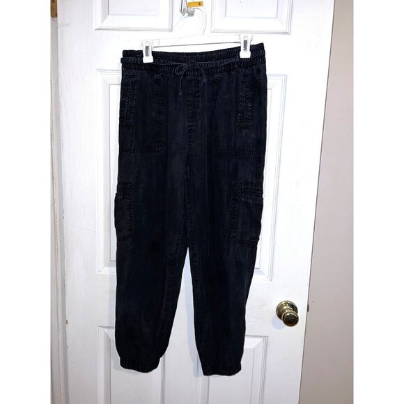 AMERICAN EAGLE OUTFITTERS Womens Black Lyocell Drawstring Jogger Pants - Picture 1 of 11